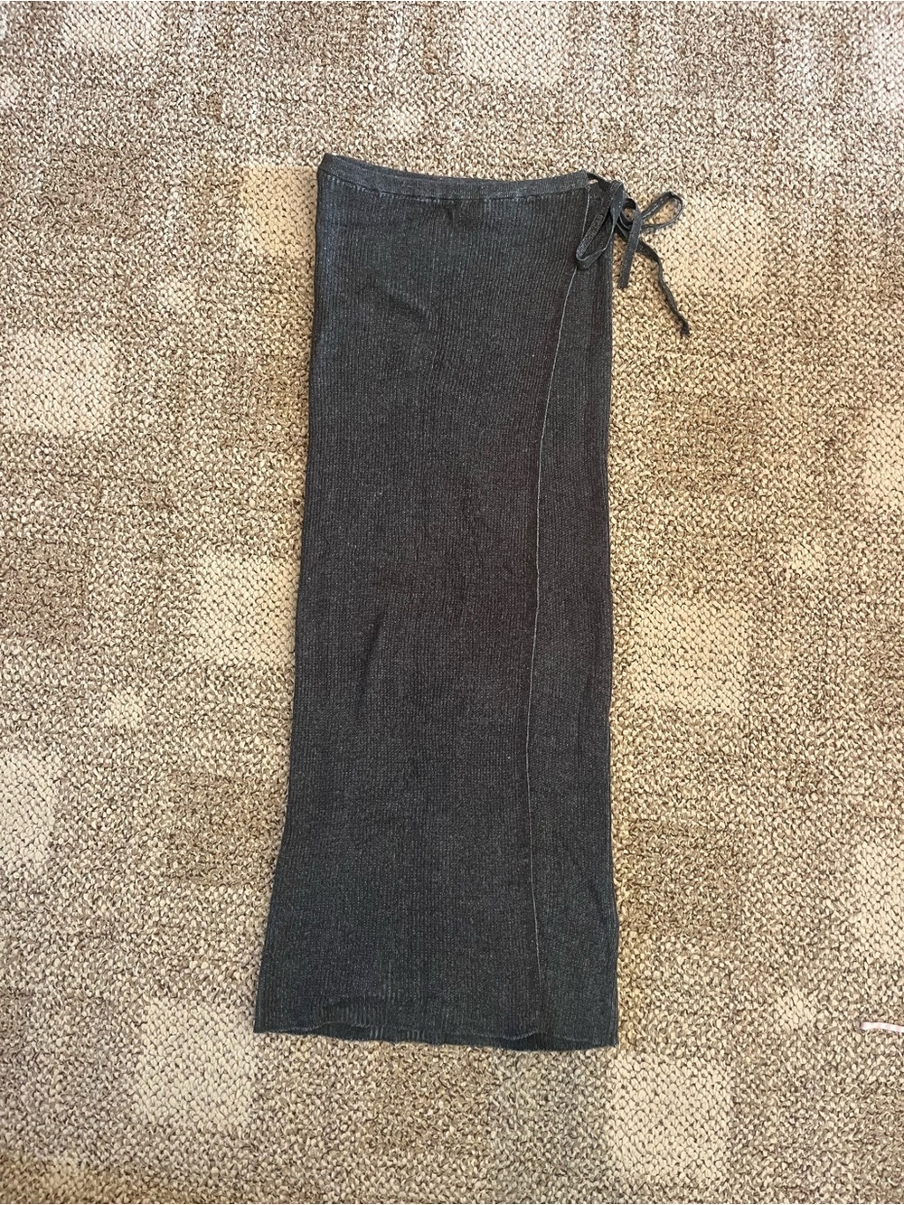 Free People Black Knit Midi Wrap Skirt